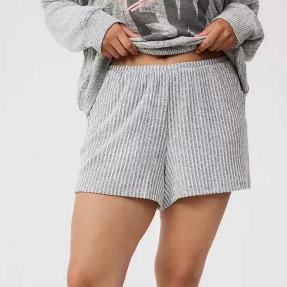 Torrid Light Gray Ribbed Shorts